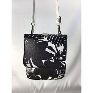 Carlos Santana Crossbody Purse Bag Handbag Tropical Black & White Pattern - NWT